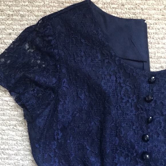 Vintage Brett Alixander navy blue dress - Picture 3 of 5